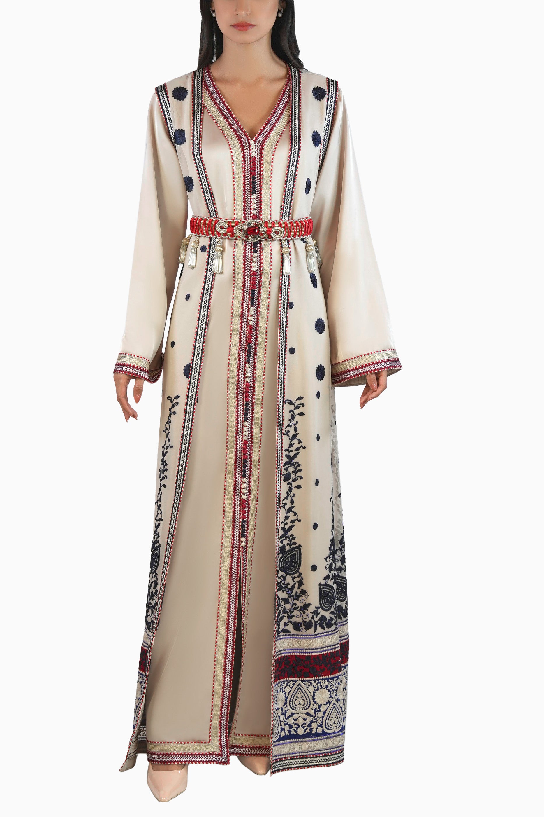 Aseel - Embellished Moroccan Inspired Kaftan Dress Set
