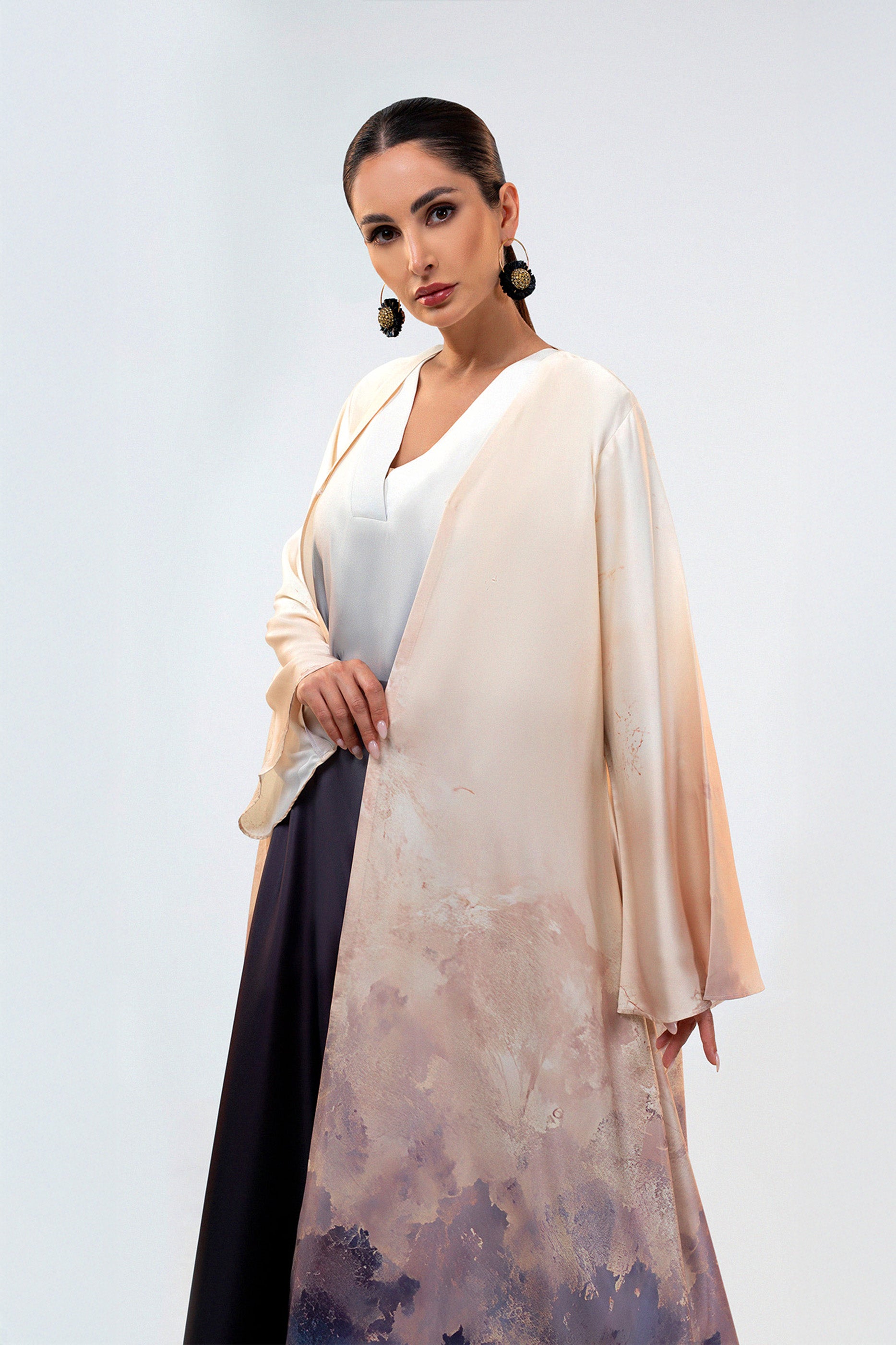 Lilacream - Printed Ombre Abaya Set