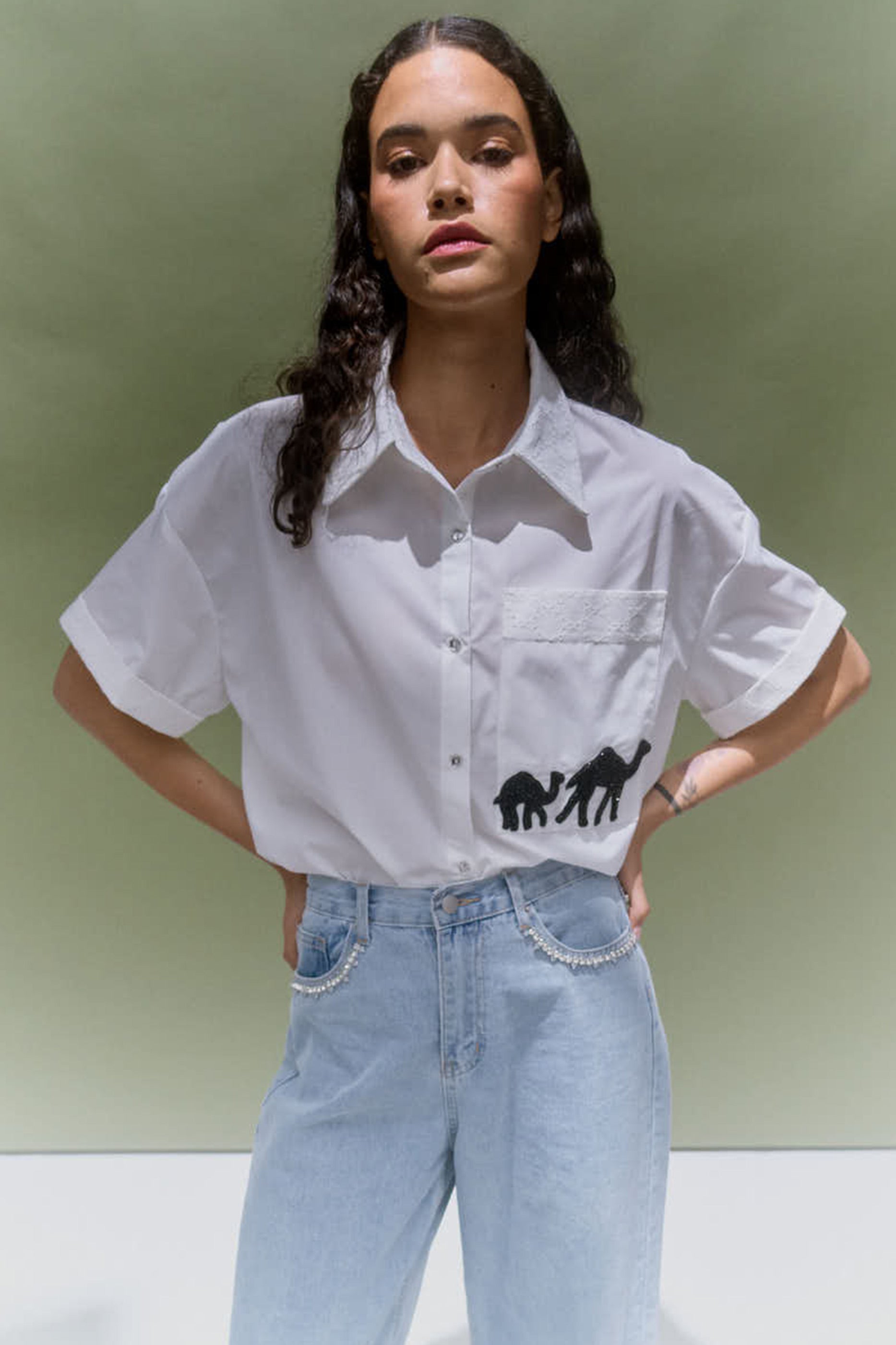 Onyx Dark Blush Top Shirt in Cotton