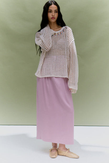 Pion Olive Skirt in Silk