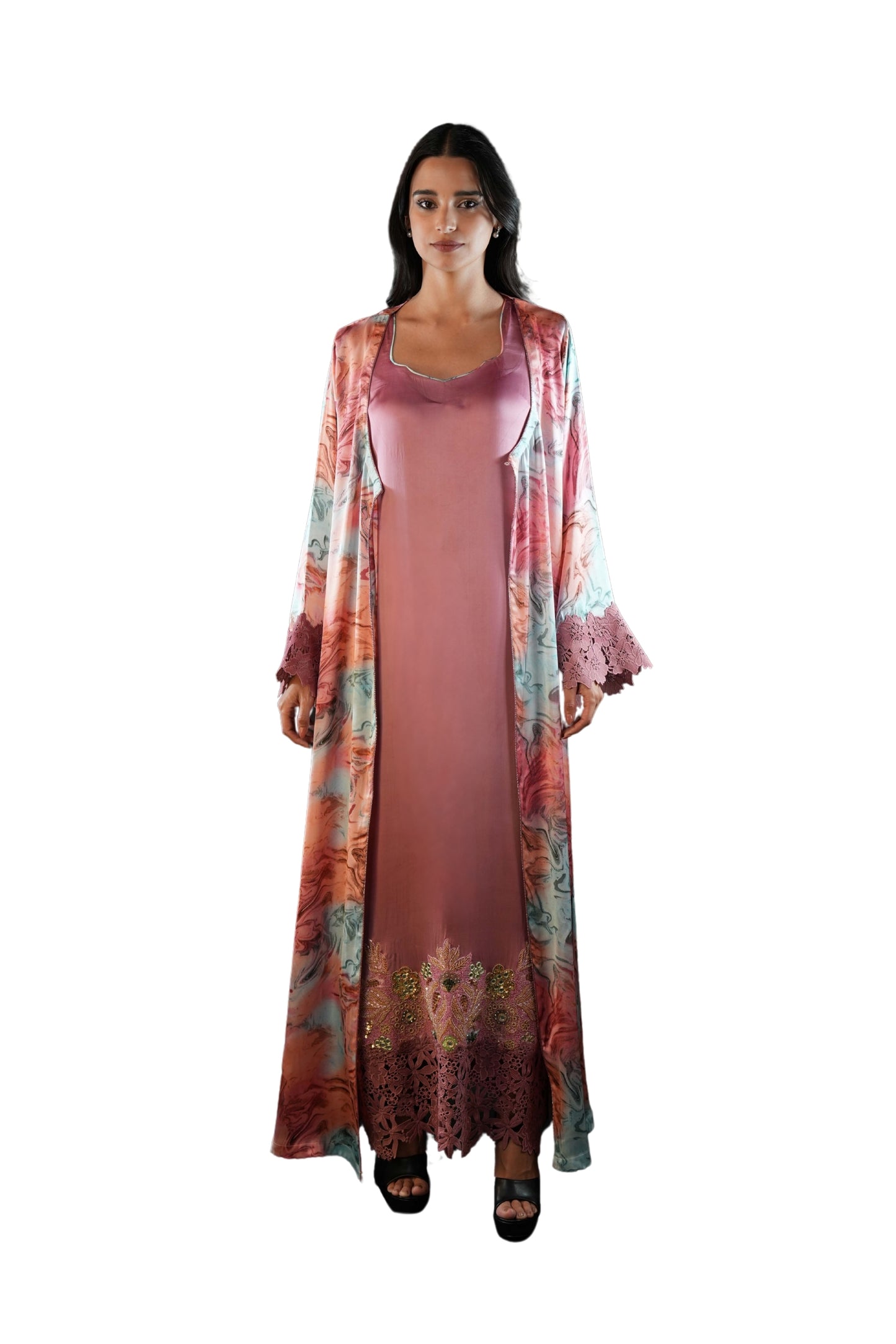 Saja Blush Abaya Set