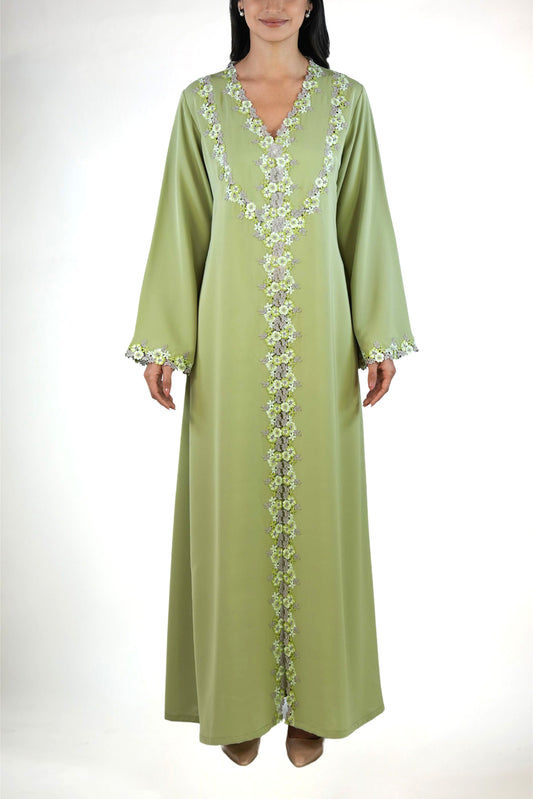 Sabah Olive Abaya Set