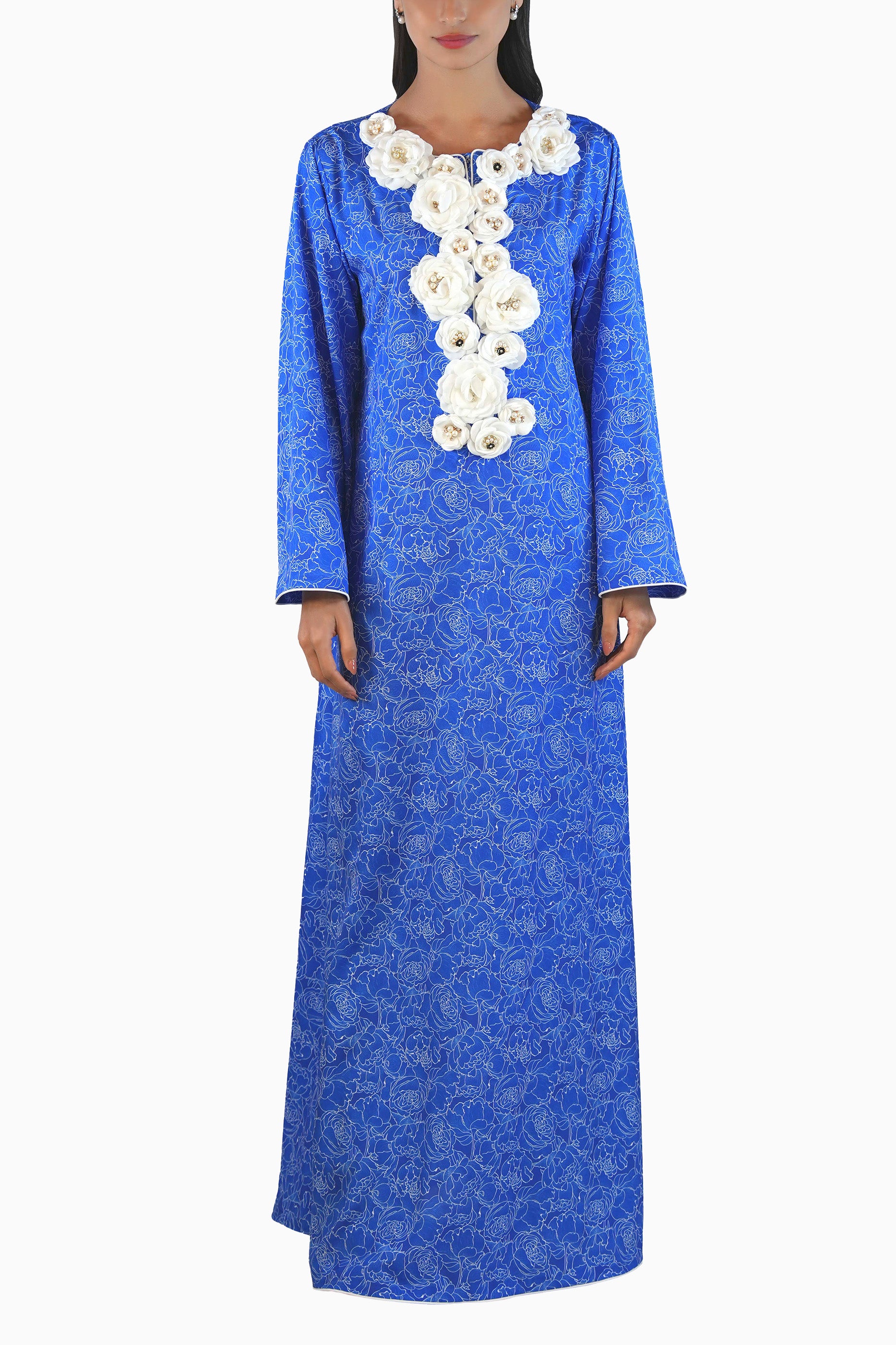 Camilia Sky - Printed Floral Kaftan Dress