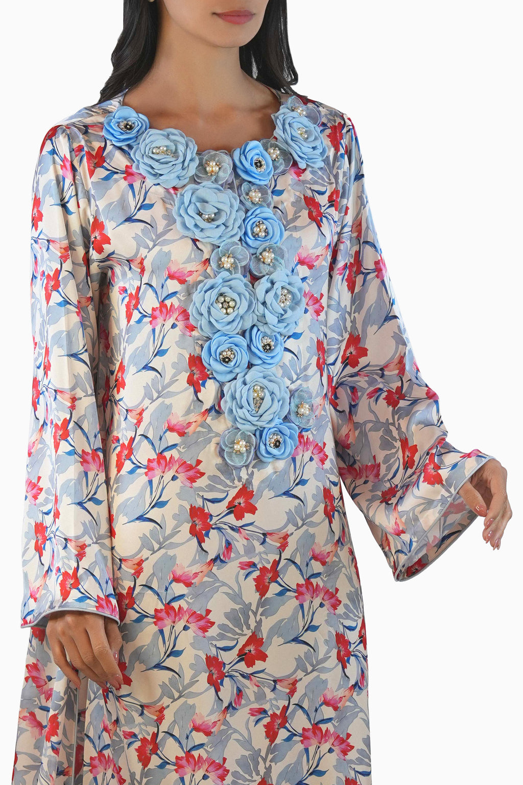 Camilia Hue - Printed Floral Kaftan Dress