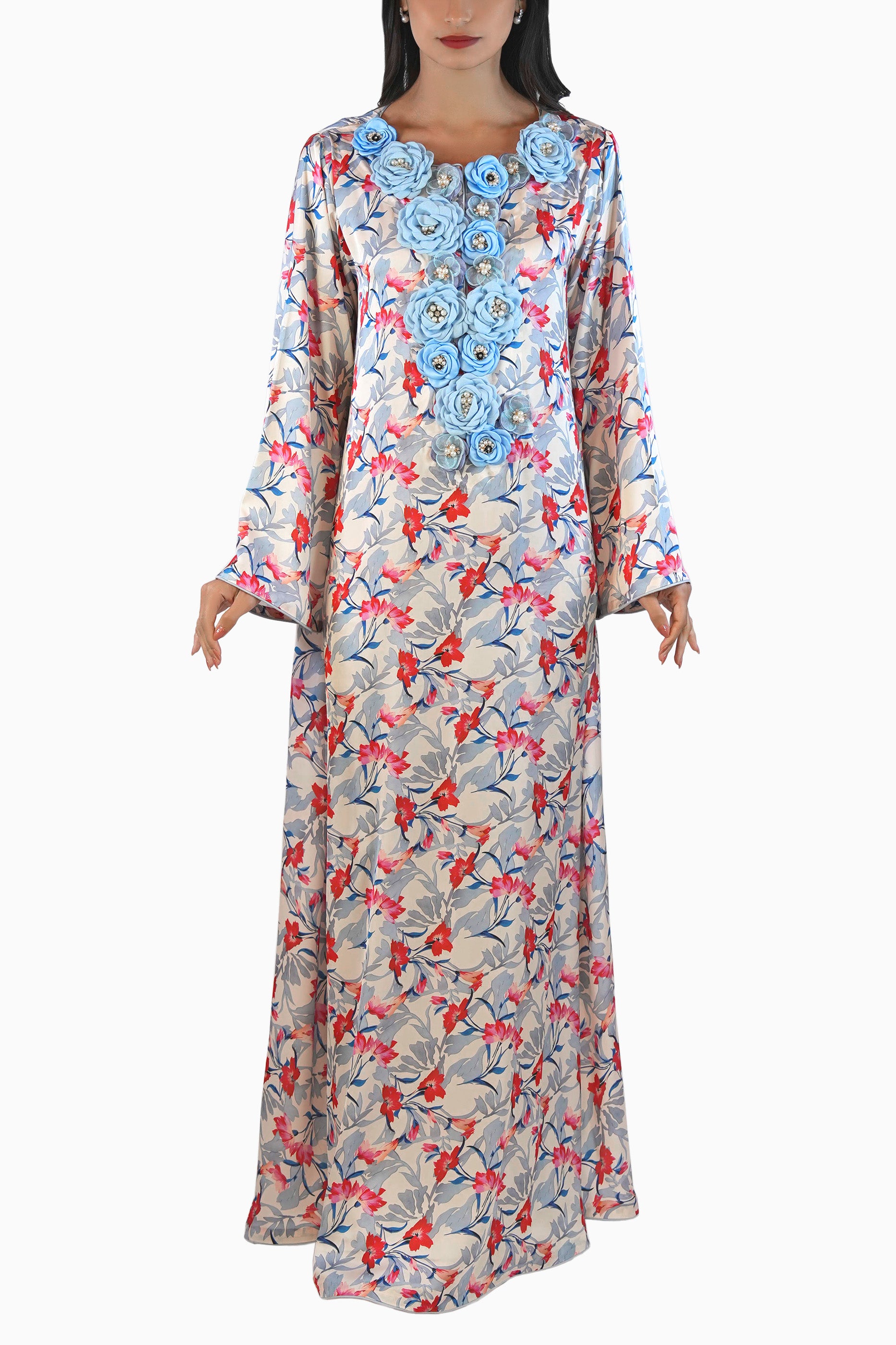Camilia Hue - Printed Floral Kaftan Dress