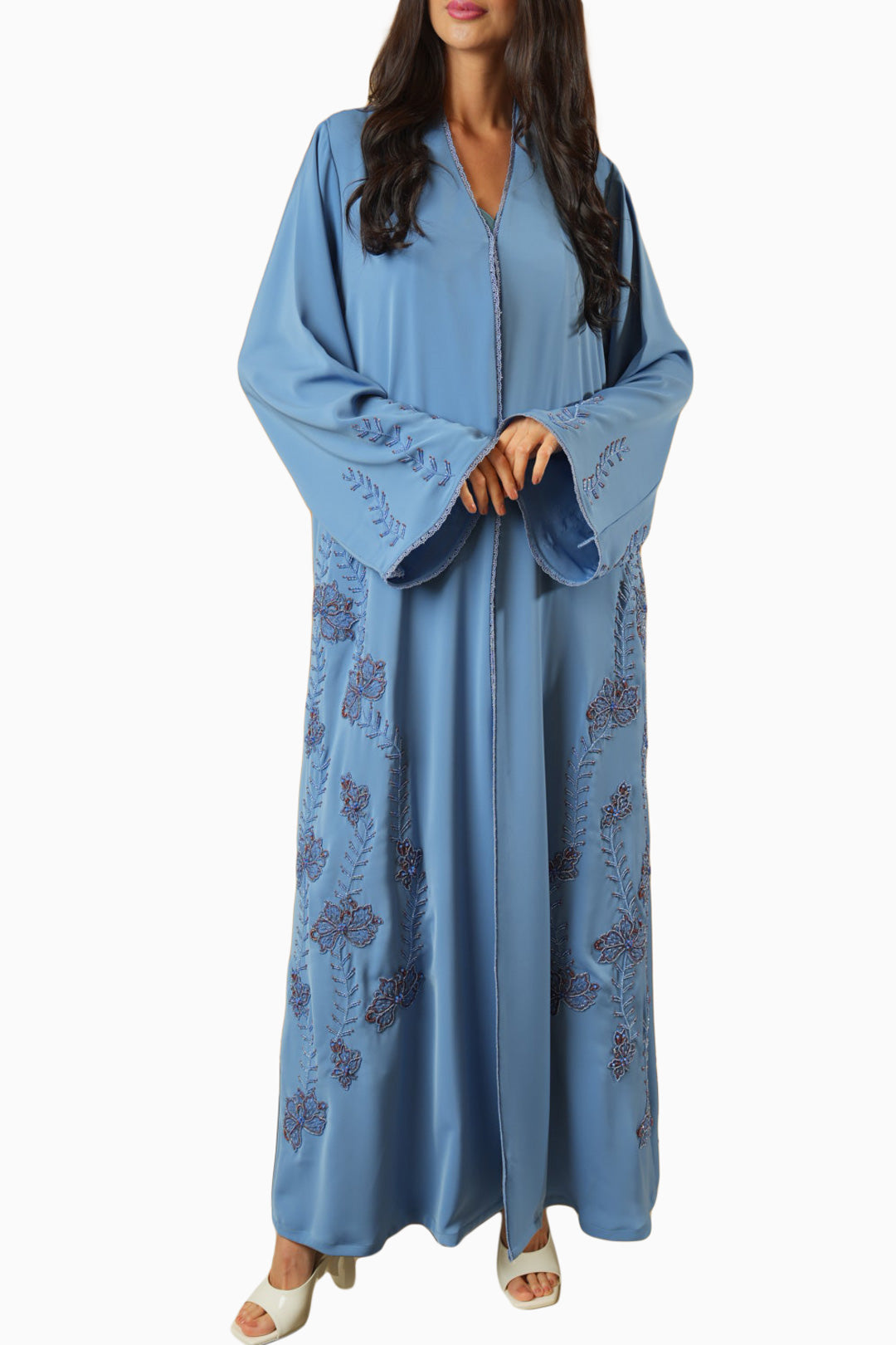 Rania Sky – Soft Crepe Embroidered Abaya