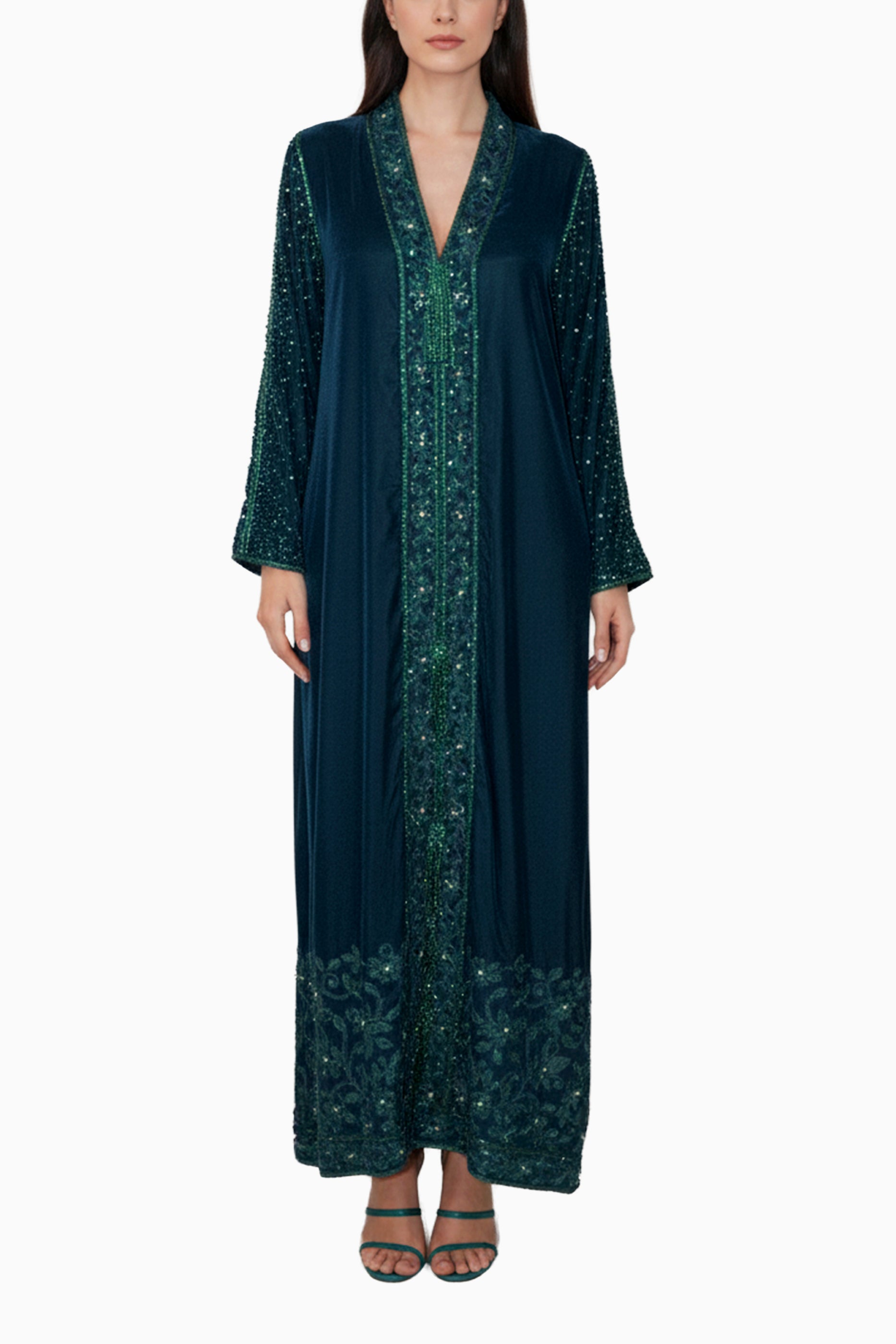Duja Sky - Velvet Crystal Embroidery Dress