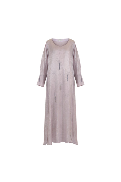 Liatris Plum Dress in Glittered Silk