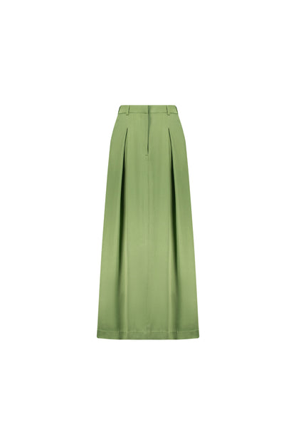 Pion Olive Skirt in Silk