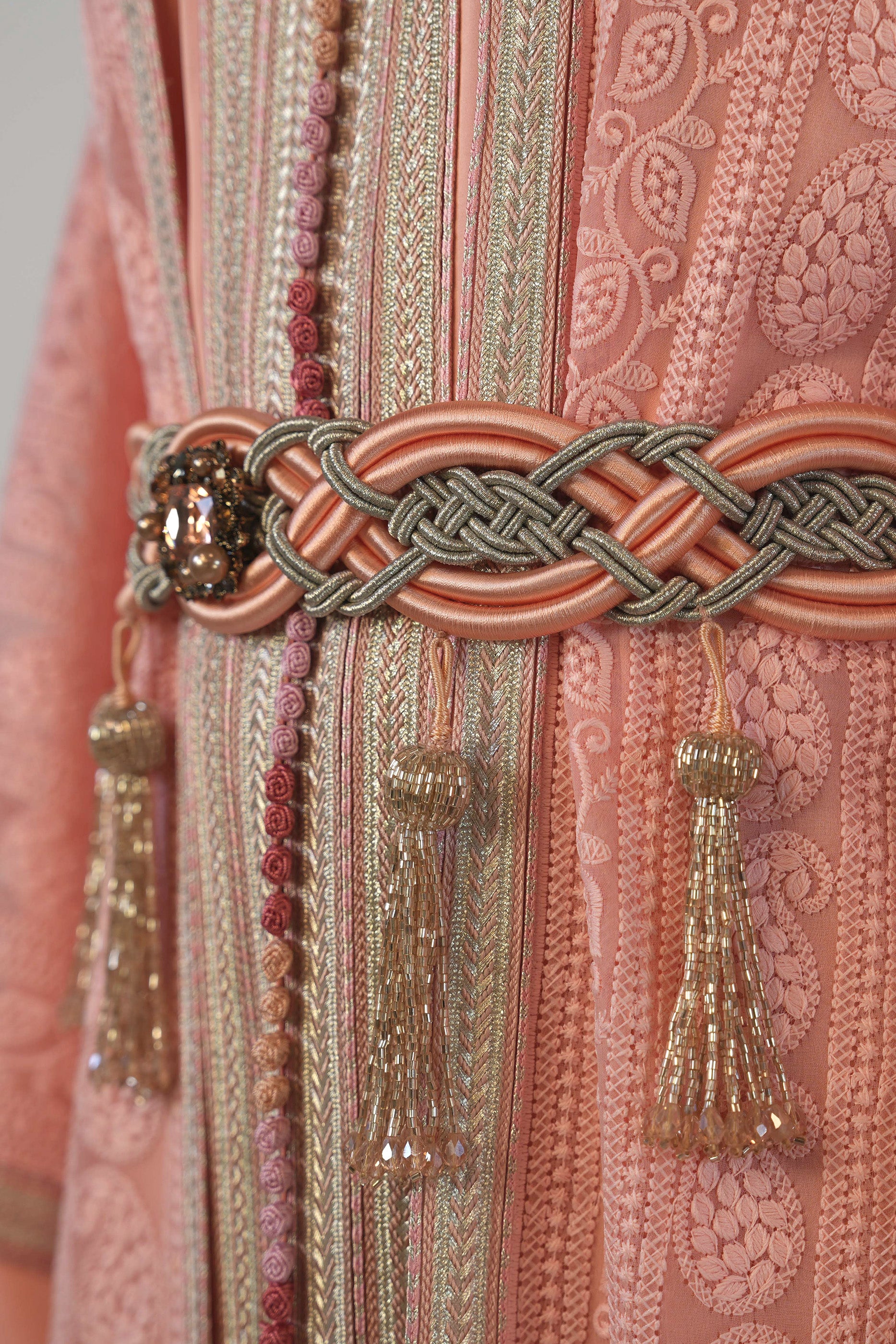 Ritaj Blush - Embellished Moroccan Inspired Kaftan Dress Set