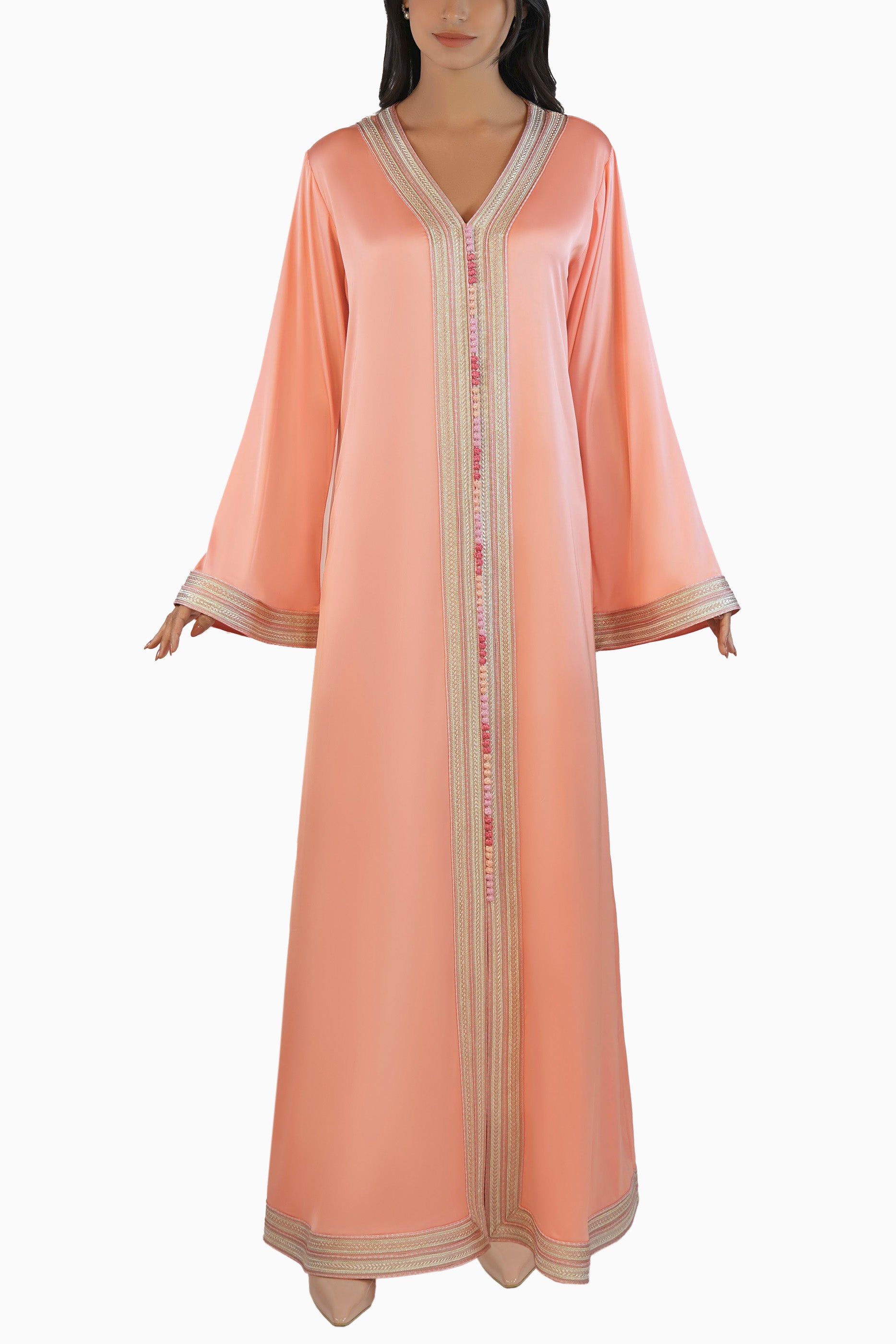 Ritaj Blush - Embellished Moroccan Inspired Kaftan Dress Set