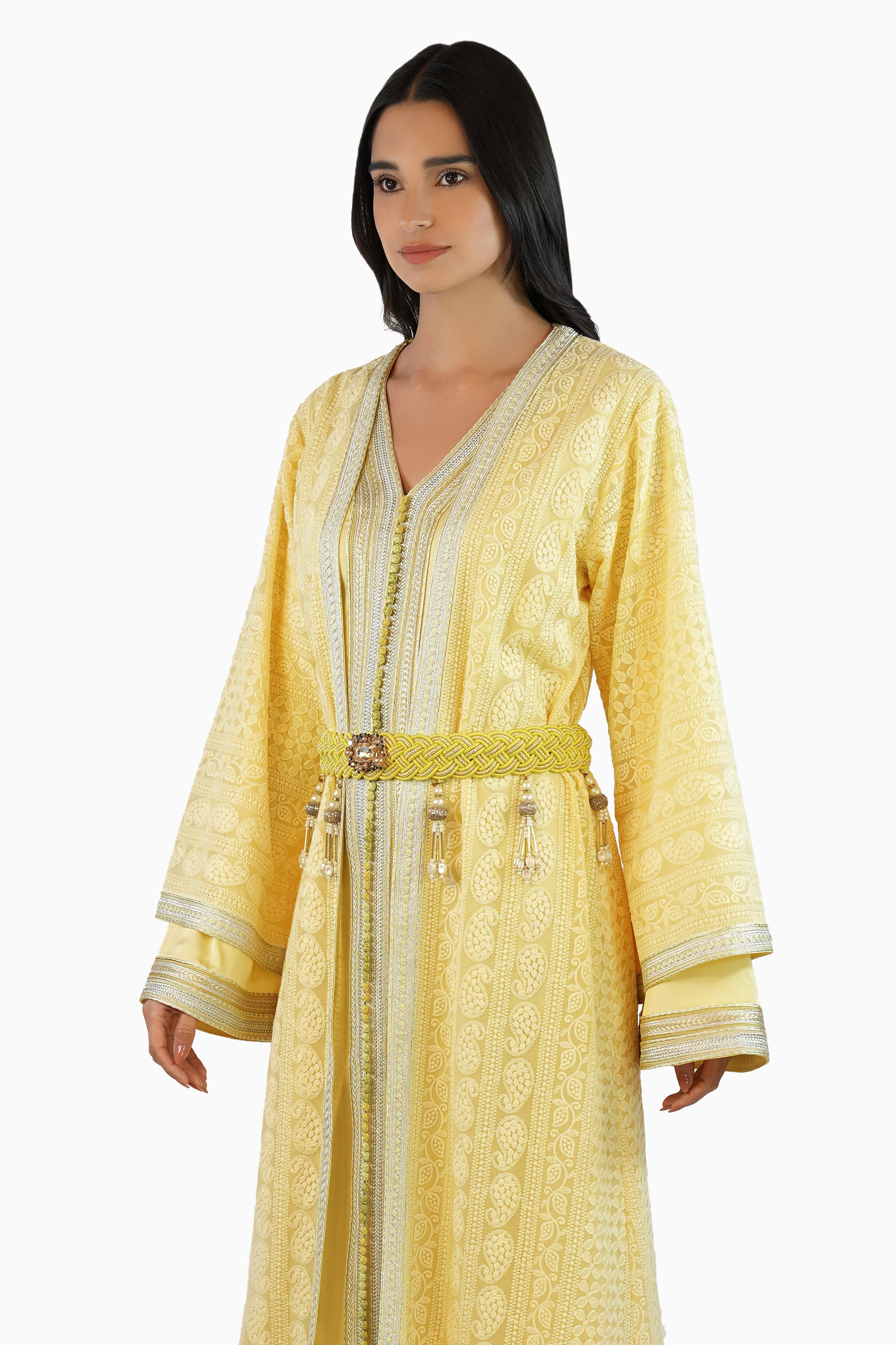 Ritaj Maize - Embellished Moroccan Inspired Kaftan Dress Set