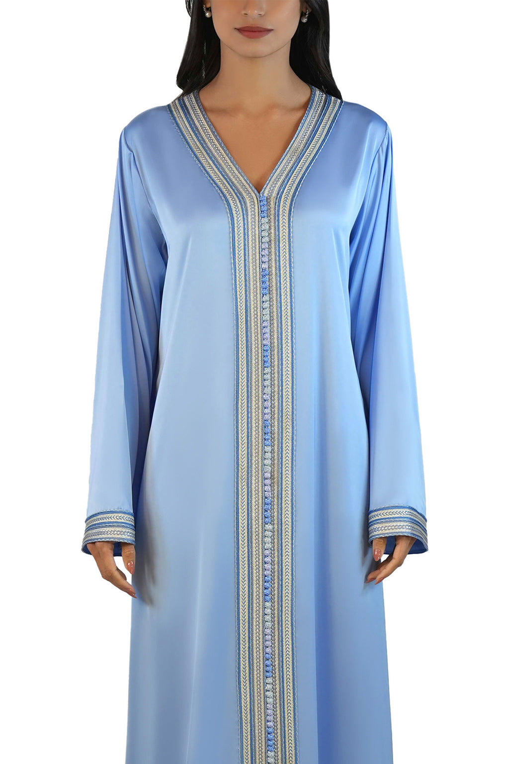 Ritaj Sky - Embellished Moroccan Inspired Kaftan Dress Set