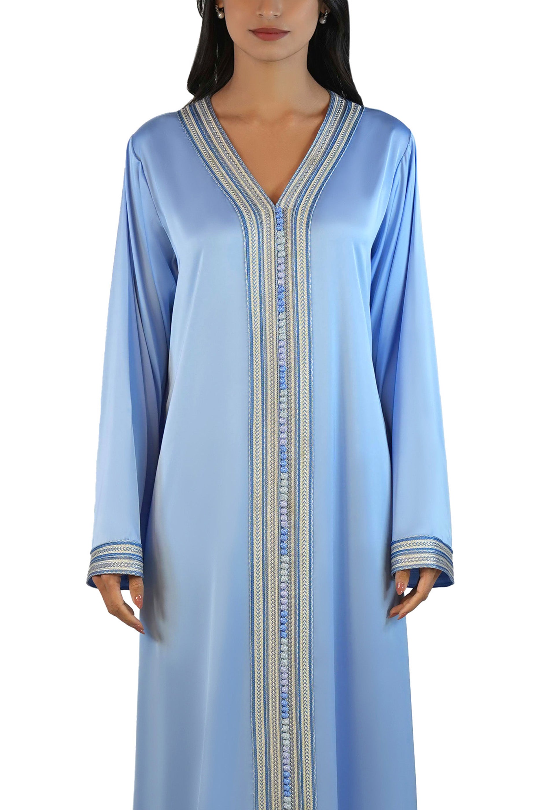 Ritaj Sky - Embellished Moroccan Inspired Kaftan Dress Set