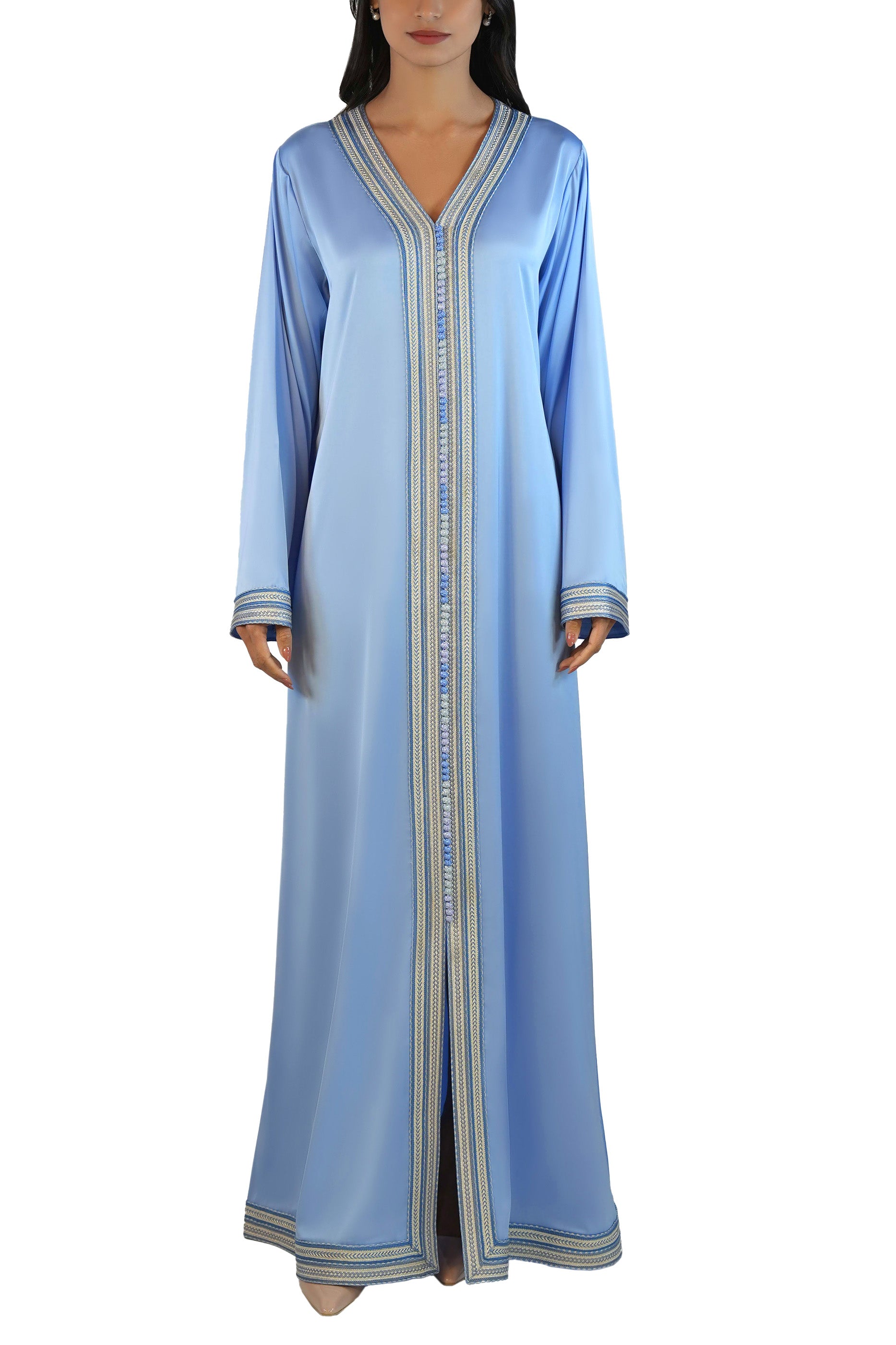 Ritaj Sky - Embellished Moroccan Inspired Kaftan Dress Set