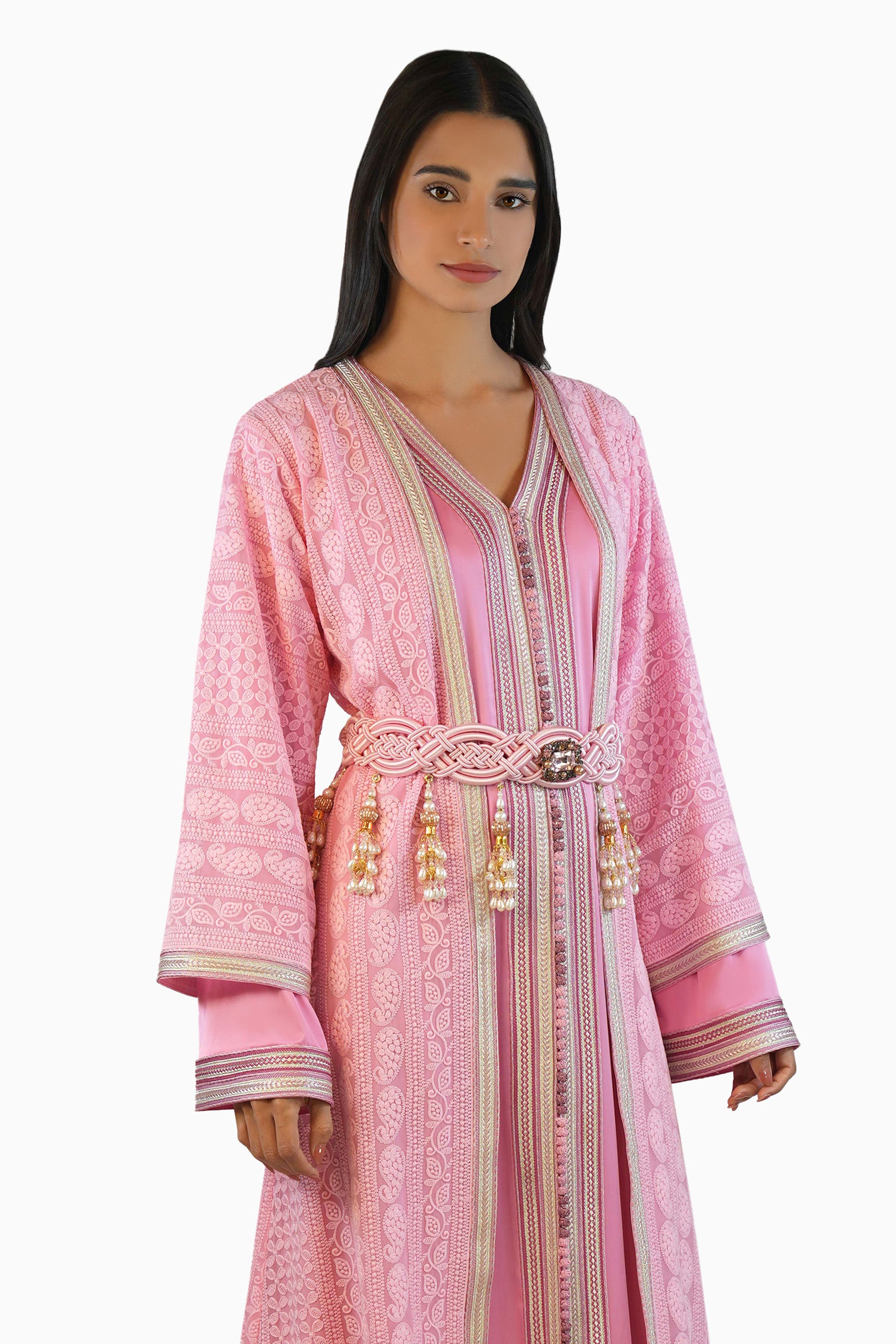 Ritaj Peony - Embellished Moroccan Inspired Kaftan Dress Set