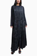 Ruba Black - Crepe Fabric with Printed Floral Abaya