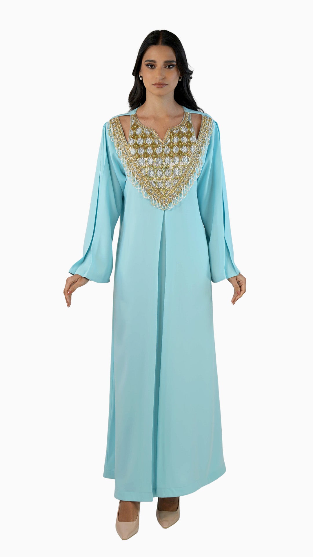 Salam Turquoise - Embroidered Modern Kaftan