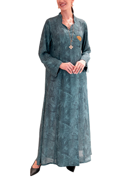 Wisteria Sky Printed Abaya