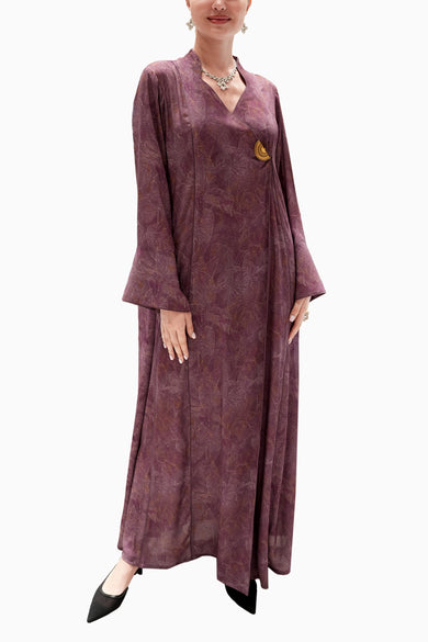 Wisteria Plum Printed Abaya