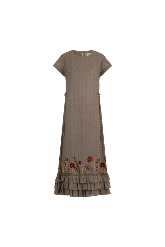 Zinnea Sand Dress in Soft Broderie Anglaise