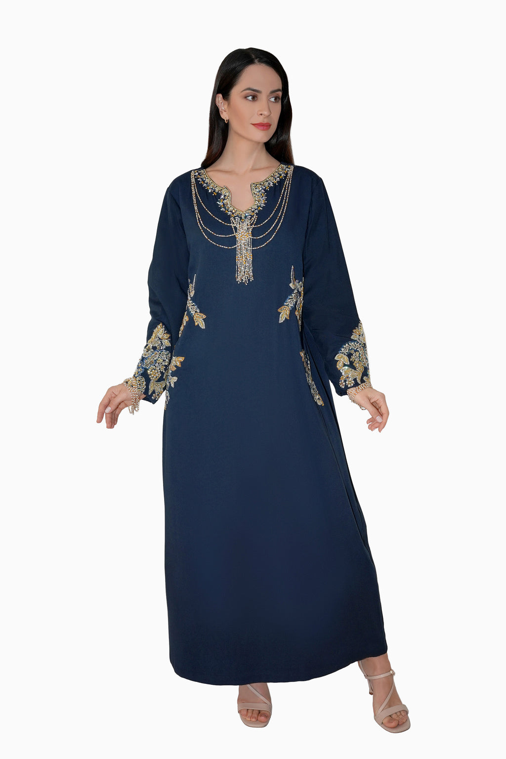 Azalea Sky - Embroidered Floral Kaftan Dress