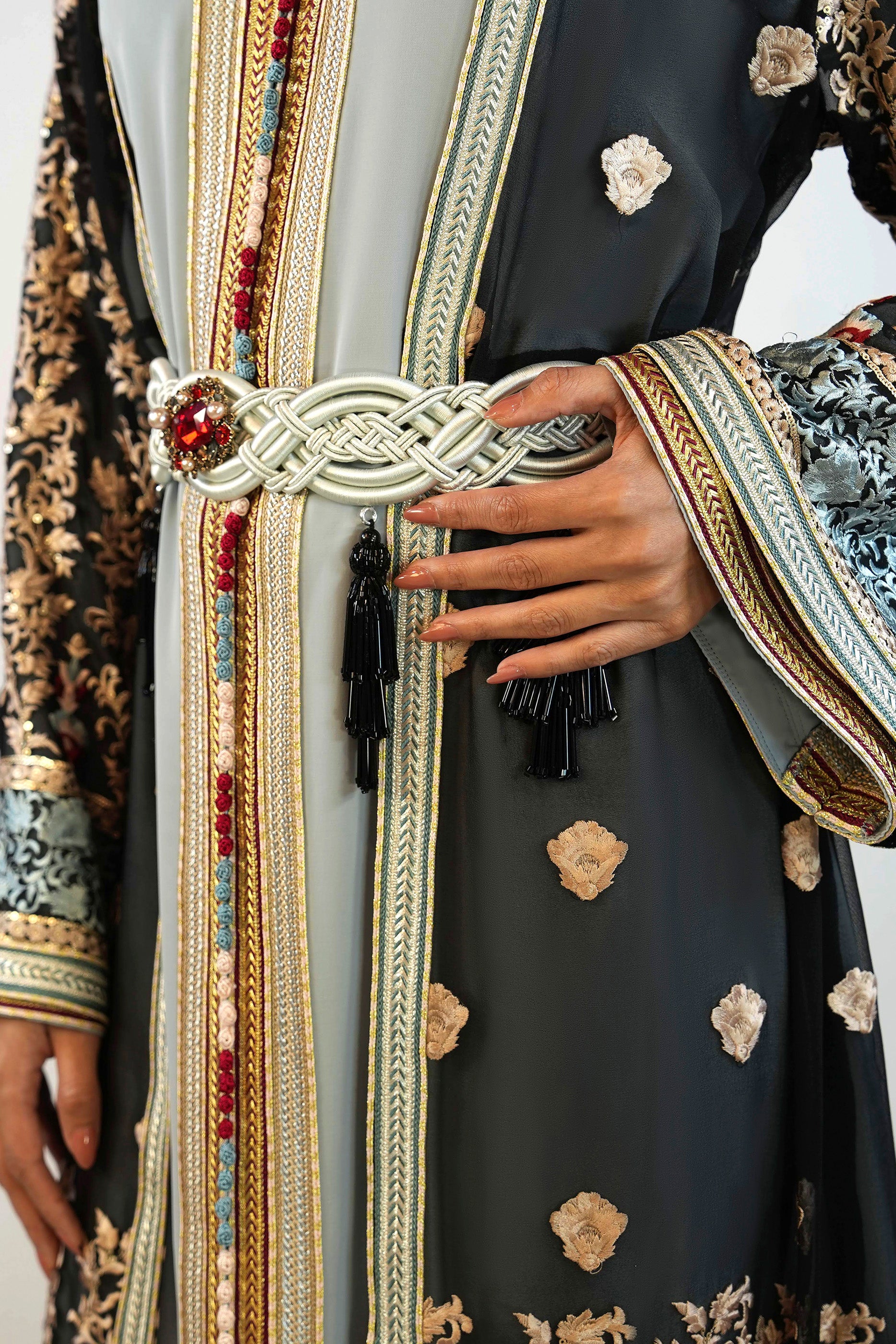 Aziza - Embellished Moroccan Inspired Kaftan Dress Set