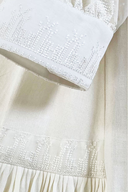 Calypso Pearl Midi Dress in Linen