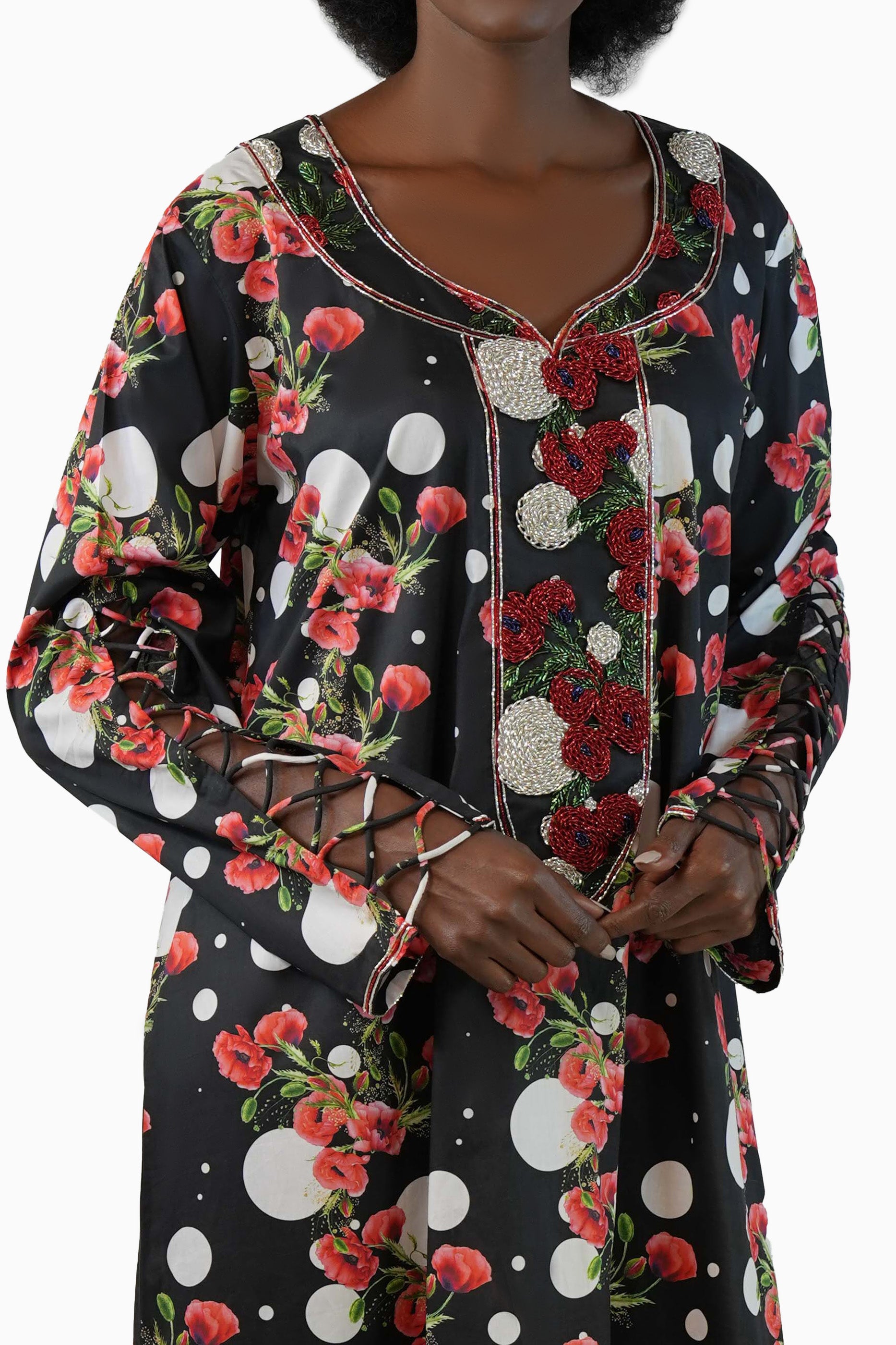 Flo Tar - Printed Floral Kaftan Dress