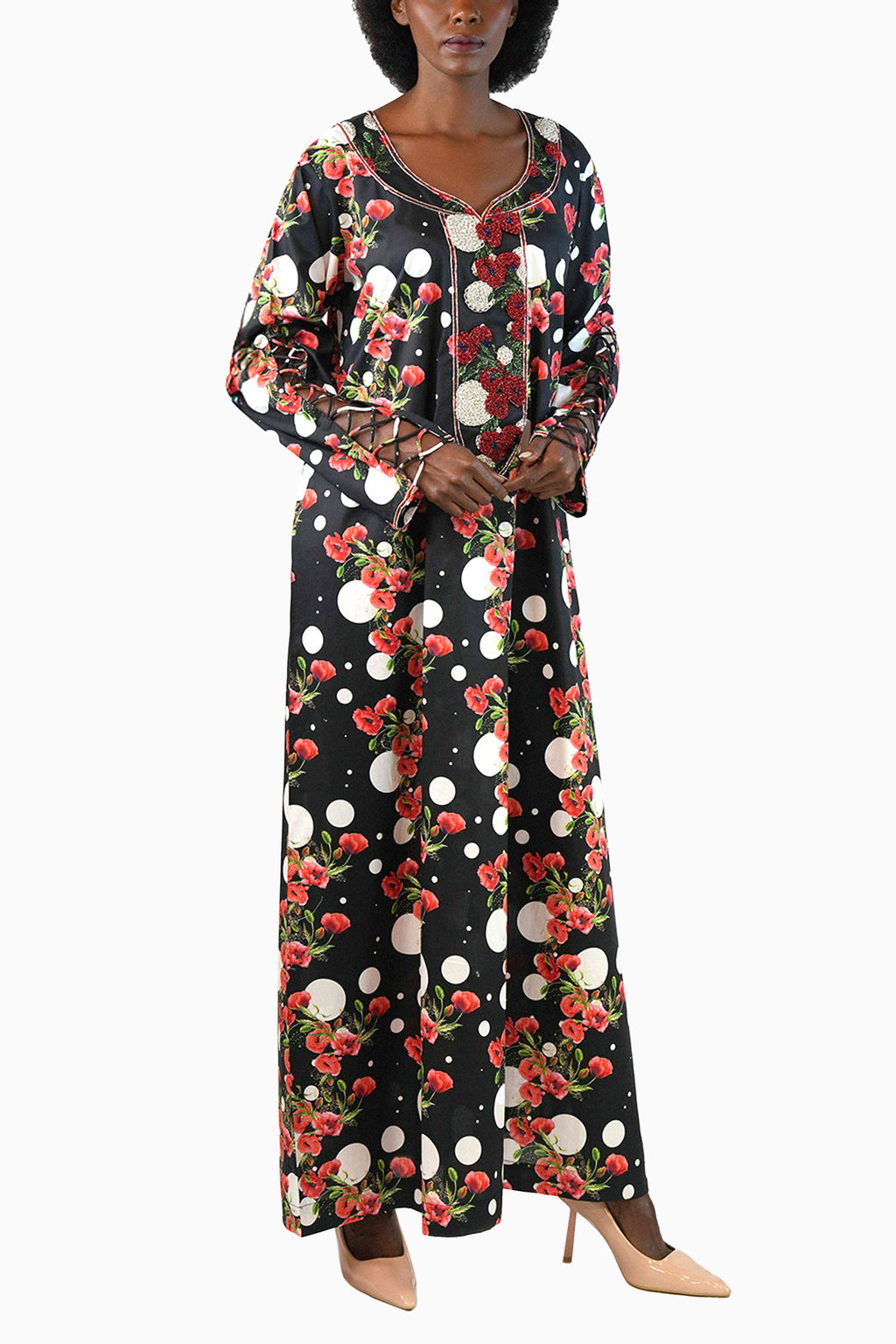 Flo Tar - Printed Floral Kaftan Dress