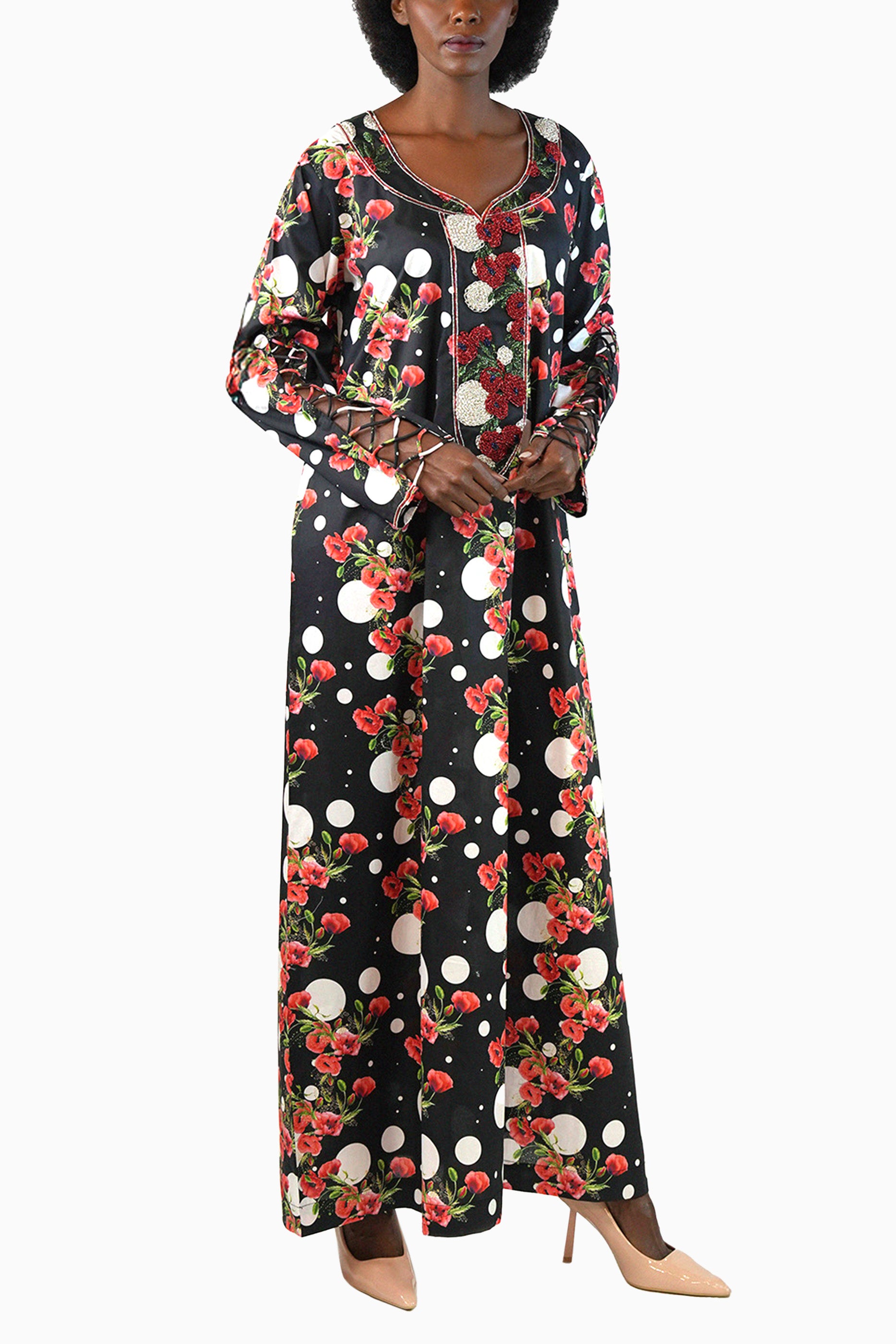 Flo Tar - Printed Floral Kaftan Dress