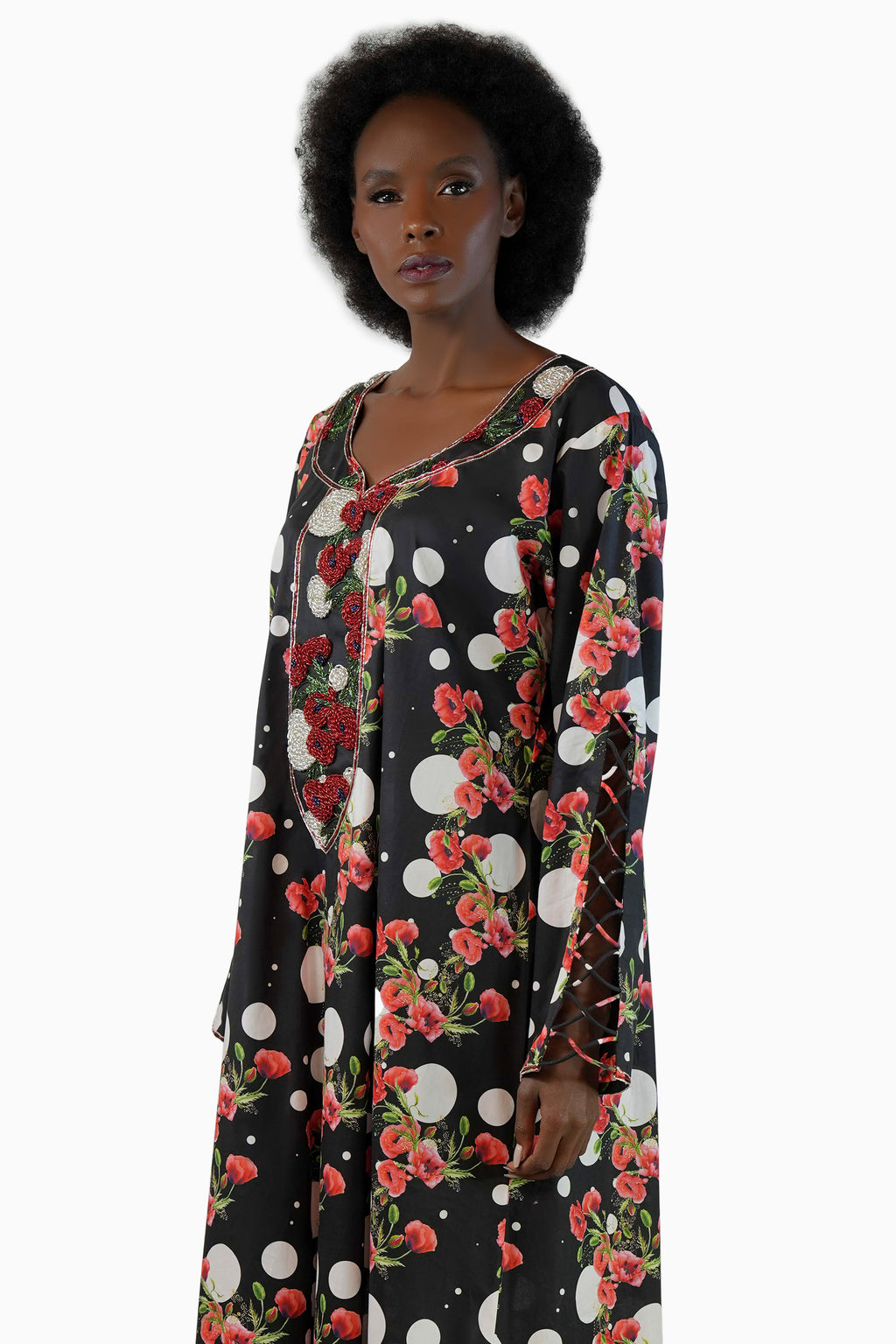 Flo Tar - Printed Floral Kaftan Dress