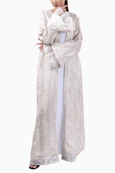 Juliette Silver - Poet Sleeves and Ruffled Tulle Occasion Abaya