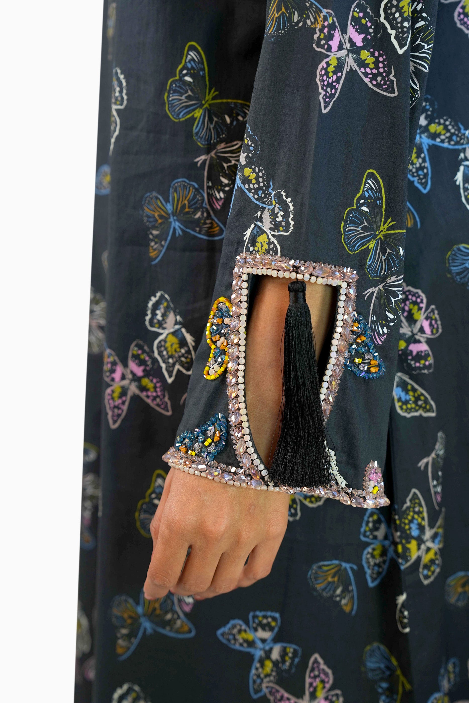 Lola Tar - Floral Printed Kaftan with tassels
