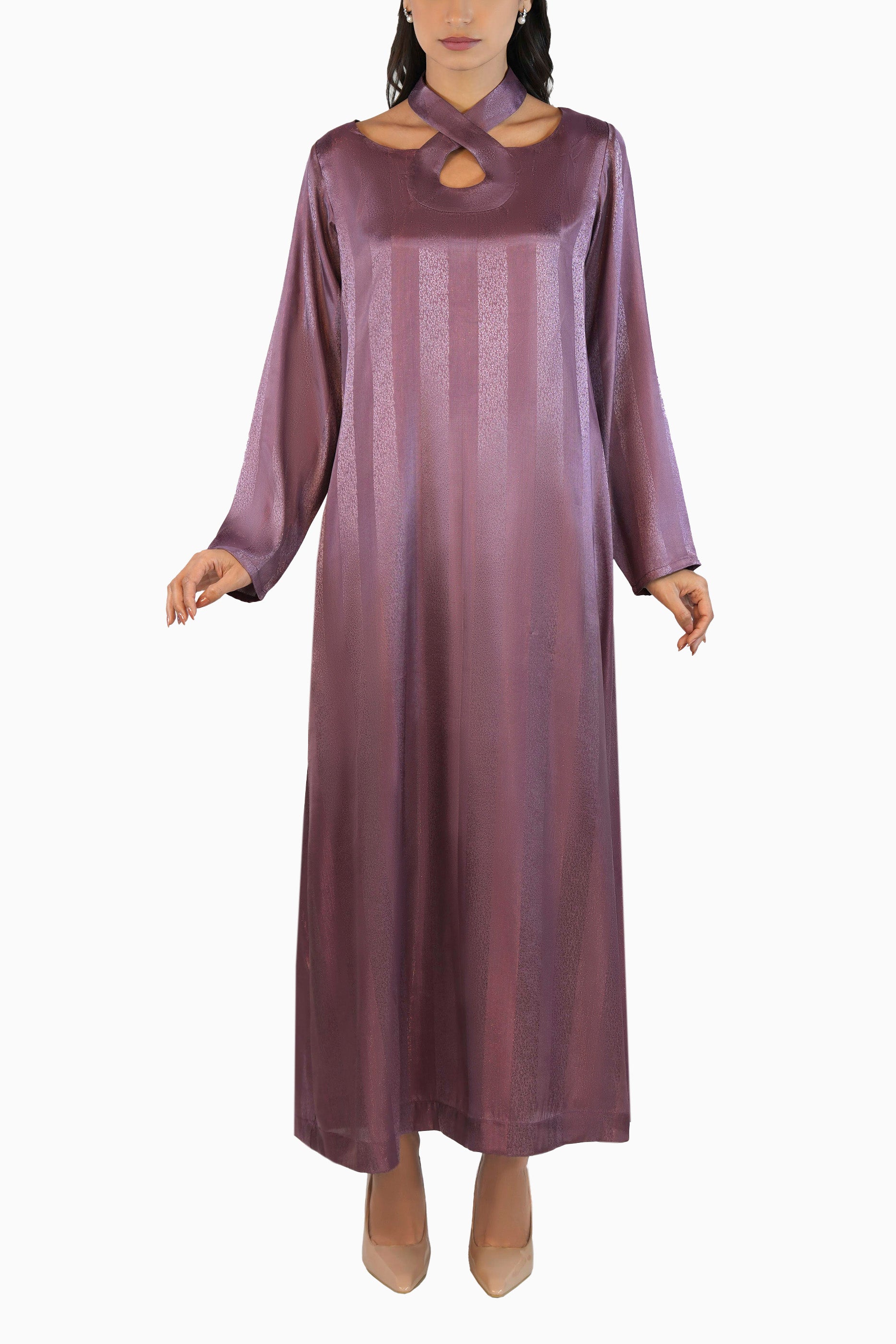 Maisa Blush - Sheer Organza Kaftan Set
