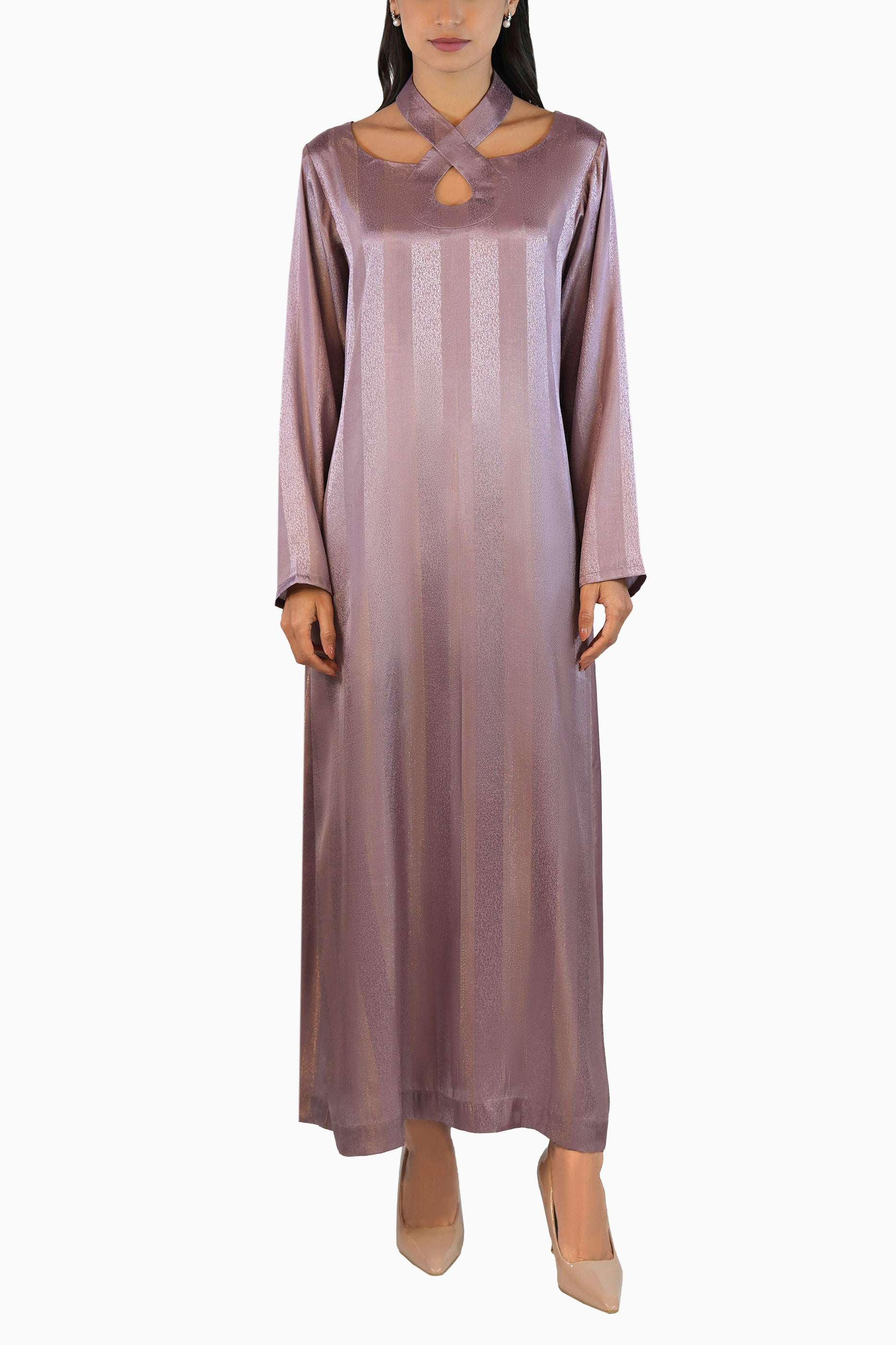 Maisa Lilac - Sheer Organza Kaftan Set