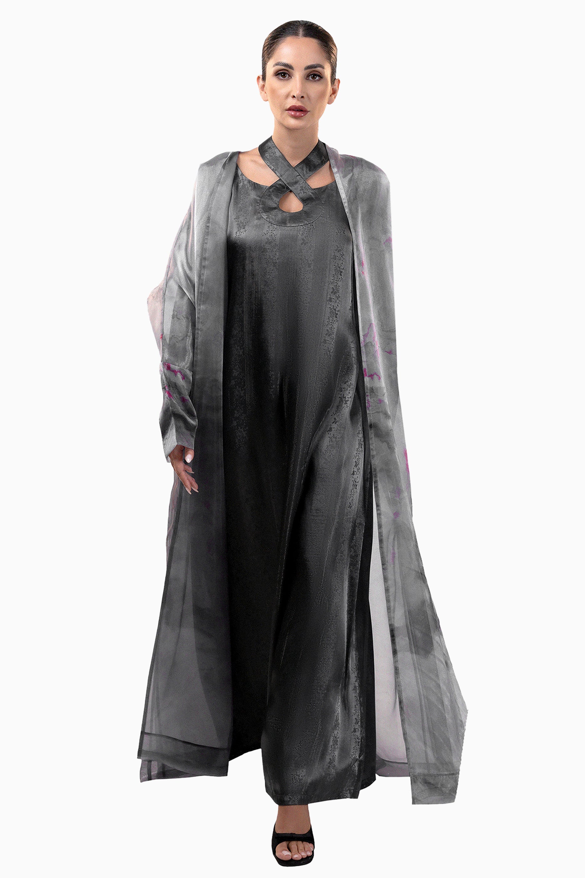 Maisa Tar - Sheer Organza Kaftan Set