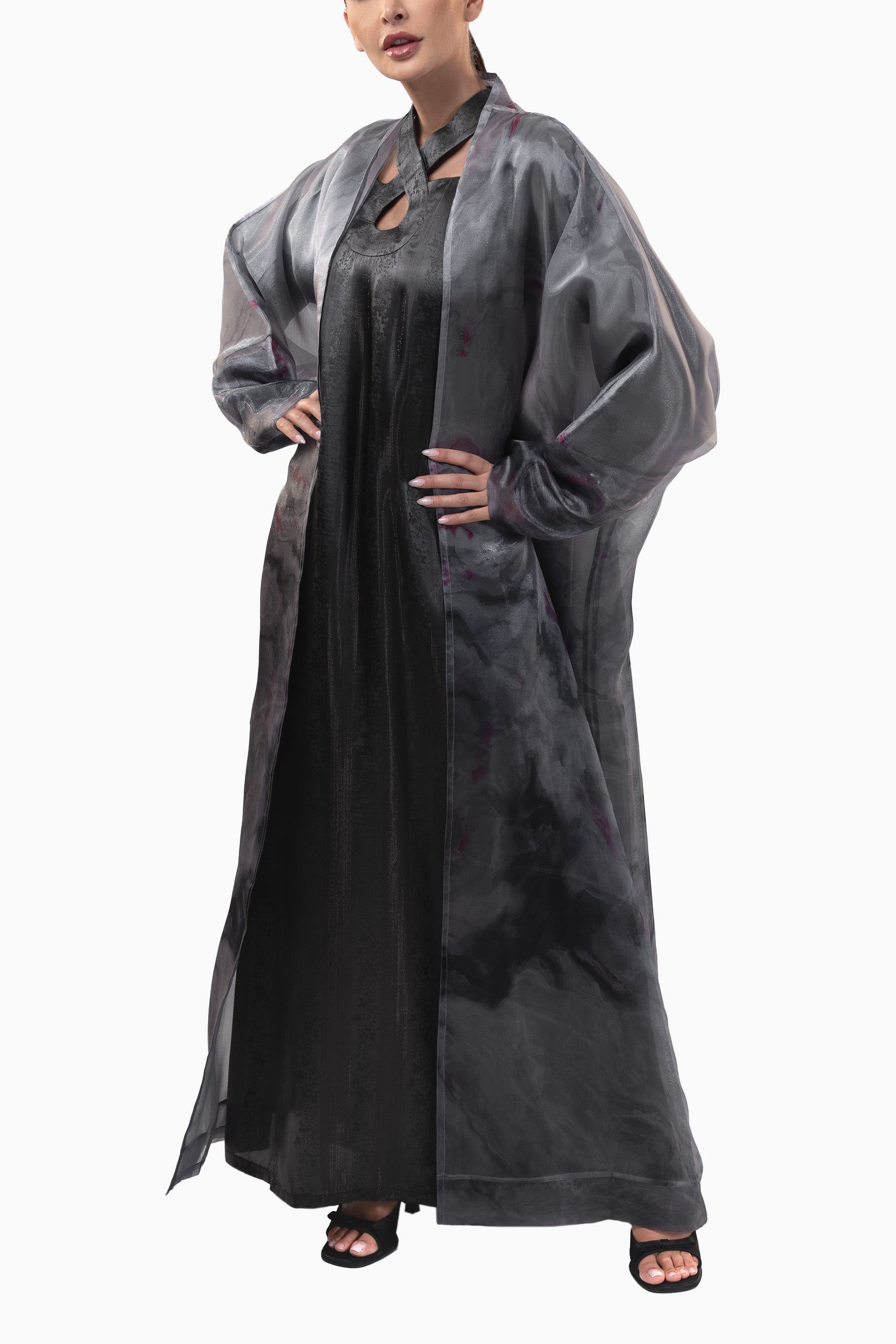 Maisa Tar - Sheer Organza Kaftan Set