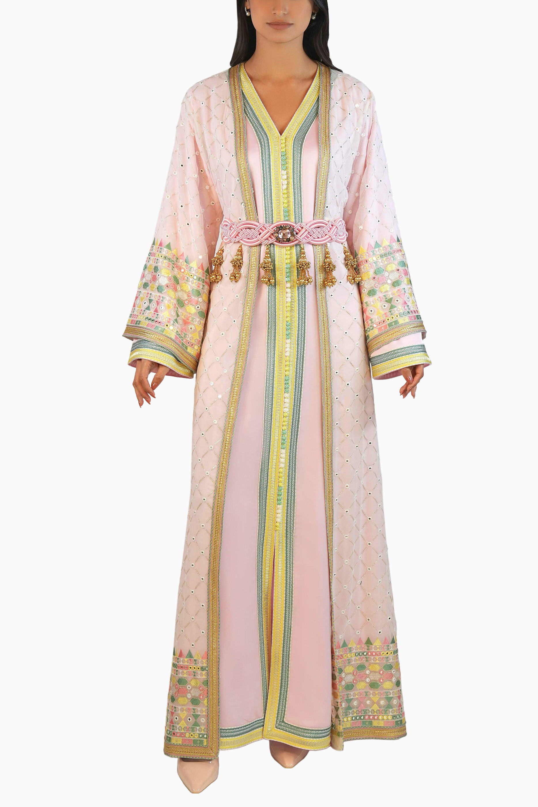 Nahla - Embellished Moroccan Inspired Kaftan Dress Set