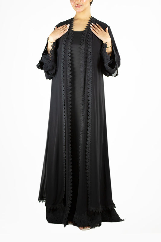 Lenah Charcoal Abaya Set