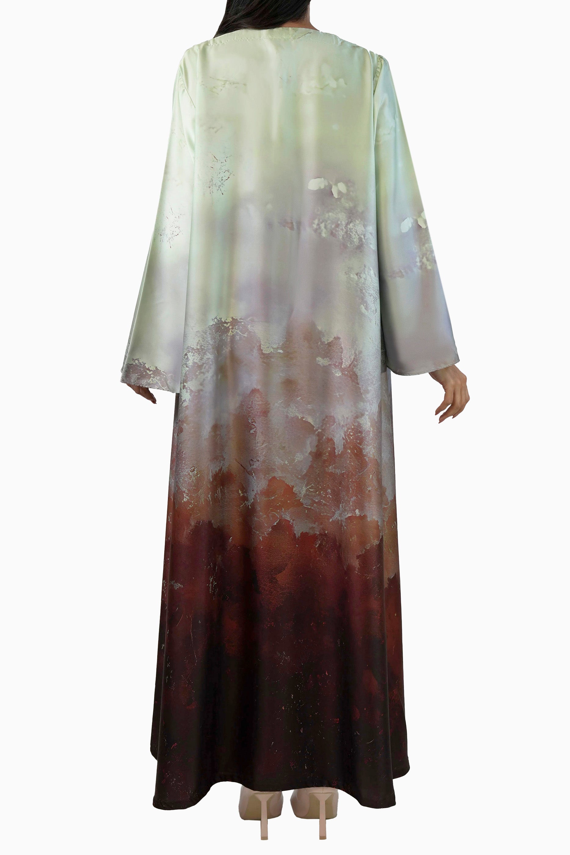 Sandleaf  - Printed Ombre Abaya Set