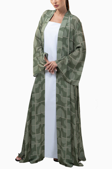 Orb Mint Printed Abaya