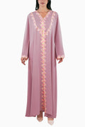 Sabah Blush - Floral Lace Abaya Set