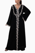 Sabah Tar - Floral Lace Abaya Set