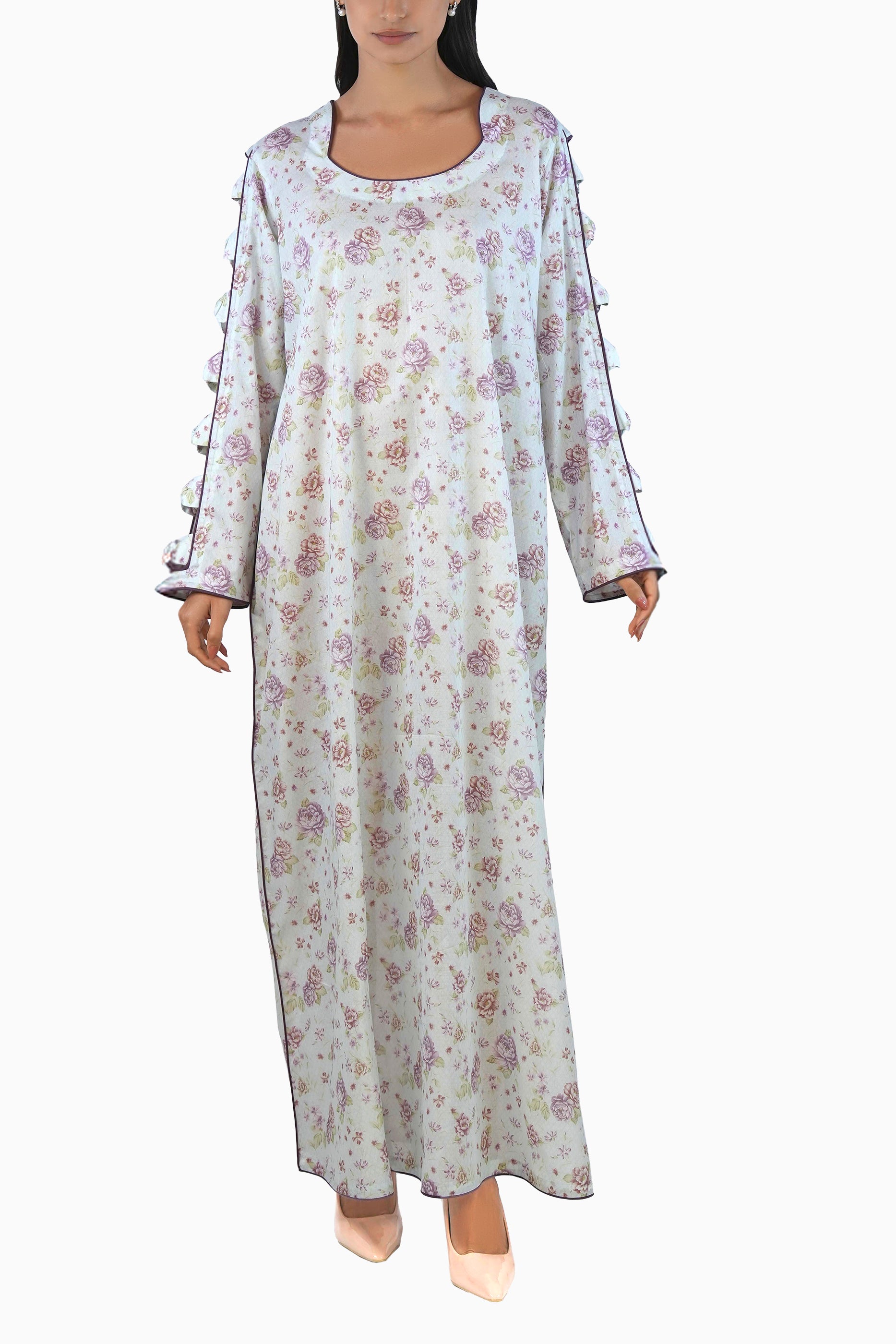 Tinty - Printed Floral Kaftan Dress